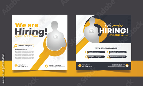 We are hiring job vacancy social media post marketing banner design template.