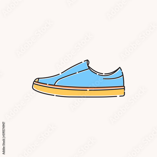 shoe icon, flat illustration symbol of men's shoes for sport.