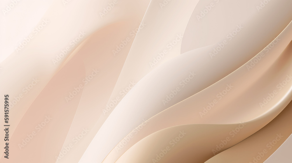 Abstract background with smooth lines in beige and beige colors. Generative AI Abstract background with smooth lines in beige and beige colors. Generative AI