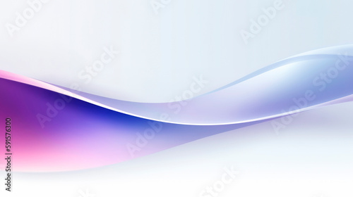 Abstract background with smooth wavy lines in purple and blue colors. Generative AI