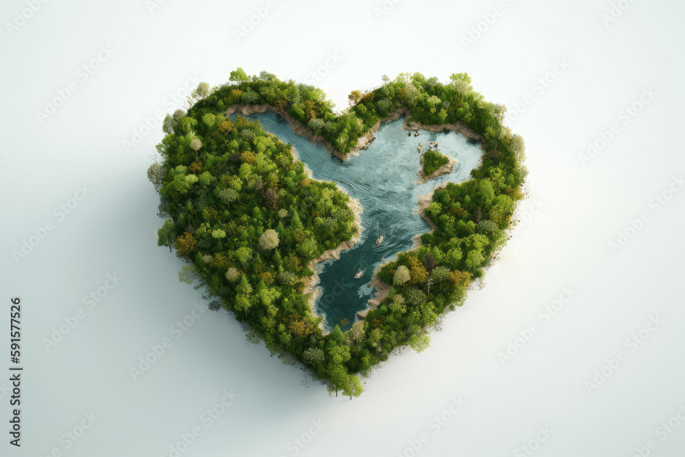 Planet Earth in shape of heart. Earth Day or sustainable concept. AI Generated. Planet Earth in shape of heart. Earth Day or sustainable concept. AI Generated.