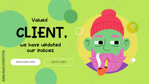 Man With Smoking Pipe Banner Template