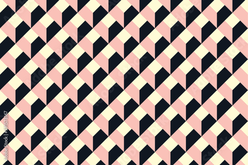 Geometric rhombus background. Vector seamless pattern with isometric blocks.