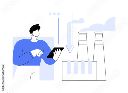 Reduction of gas emissions abstract concept vector illustration.