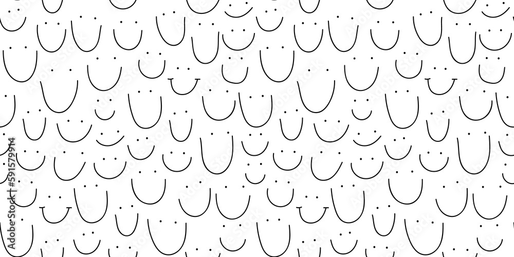 Simple people faces smile seamless pattern illustration. Black and white happy cartoon characters in funny children doodle style. Friendly community or kid group smiling background print. Simple people faces smile seamless pattern illustration. Black and white happy cartoon characters in funny children doodle style. Friendly community or kid group smiling background print.