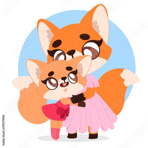 Volpi mamma e figlia