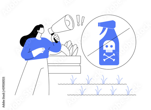 Herbicide ban abstract concept vector illustration.