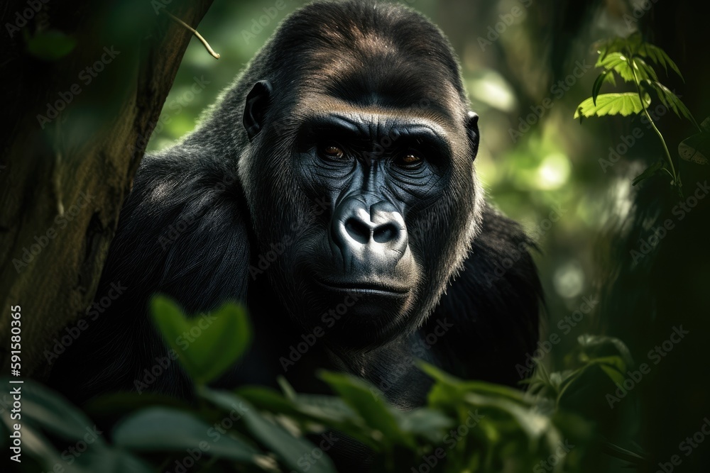 silverback gorilla in the jungle silverback gorilla in the jungle