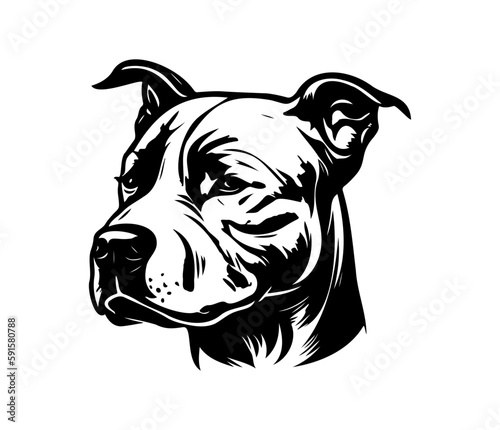 american pit bull terrier, american pit bull terrier Dog Face SVG, black and white american pit bull terrier vector
