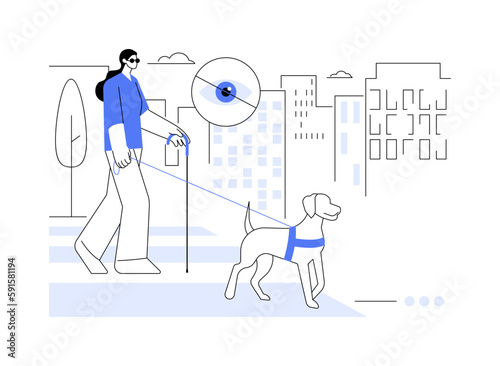 Blindness and vision loss abstract concept vector illustration.