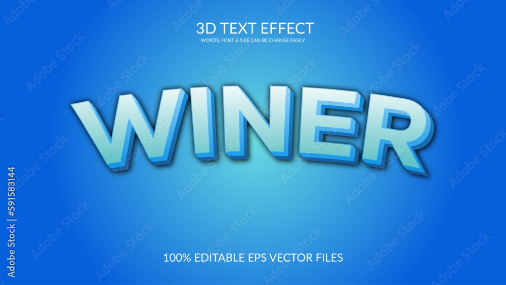 Winer 3D Text Style Effect with Editable Text