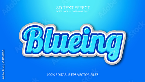 Blueing 3D Text Style Effect with Editable Text