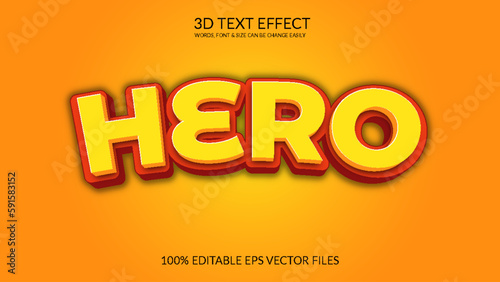 Hero 3D Text Style Effect with Editable Text