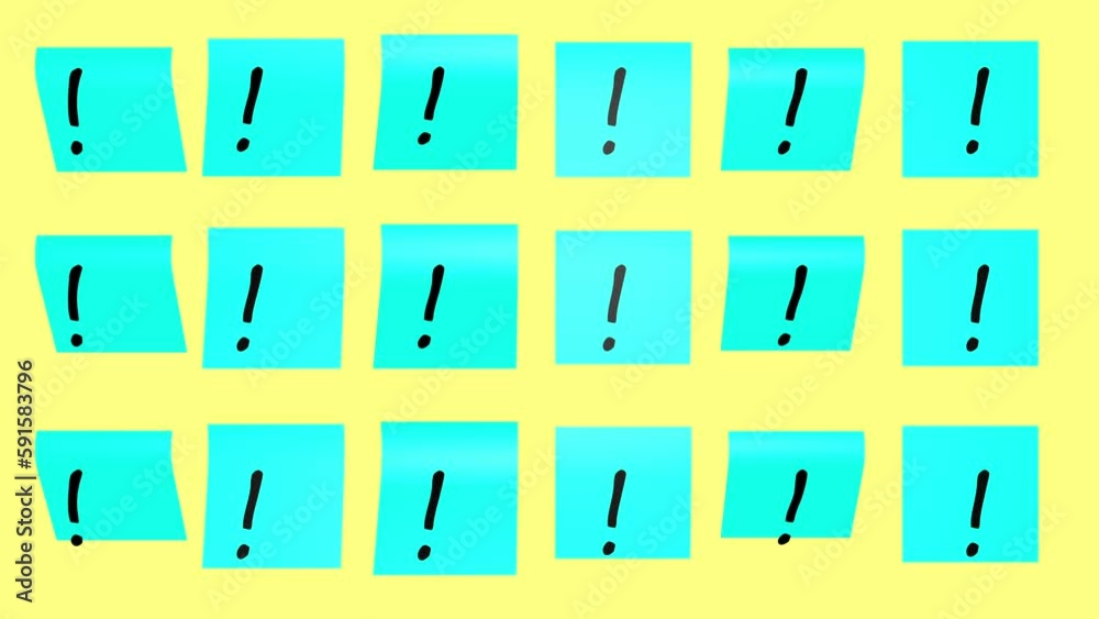 Exclamation marks written on sticky notes Exclamation marks written on sticky notes