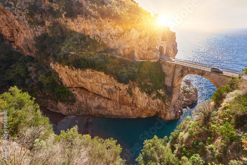 Furore Fjord and bridge, Amalfi Coast, Salerno