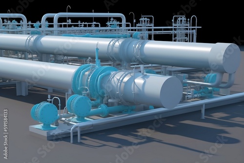petrol and gas pipeline during the refinery process