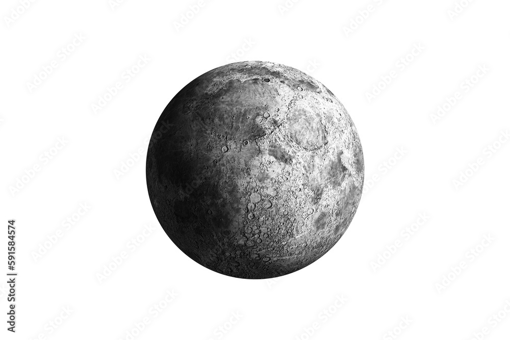 Naklejka premium Digitally generated full grey moon