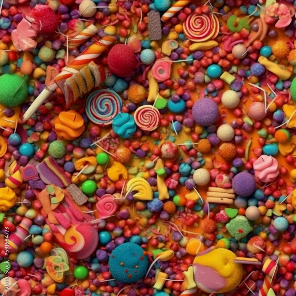 Fototapeta premium Candy Cluster 4 - Seamless Repeating Background Tile