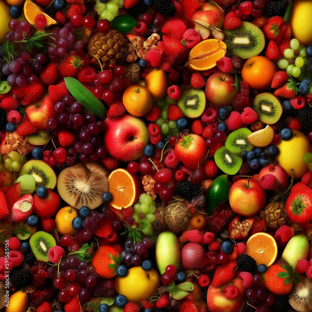 Mixed Fruit 1 - Seamless Repeating Background Tile Mixed Fruit 1 - Seamless Repeating Background Tile
