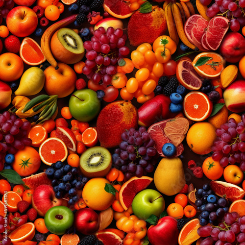 Mixed Fruit 2 - Seamless Repeating Background Tile