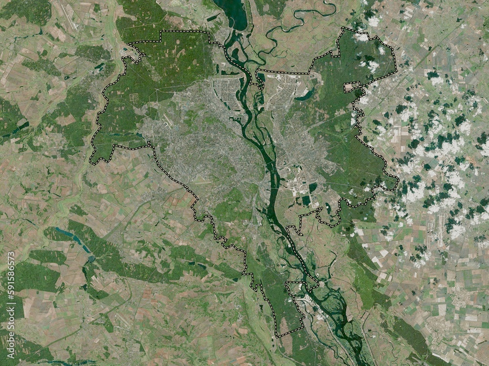 Kiev City, Ukraine. High-res satellite. No legend