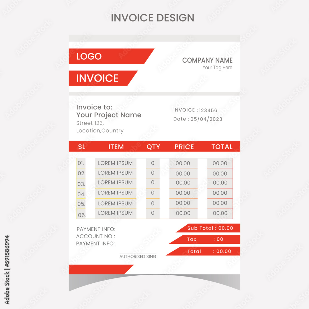 Free vector abstract geometric business invoice template