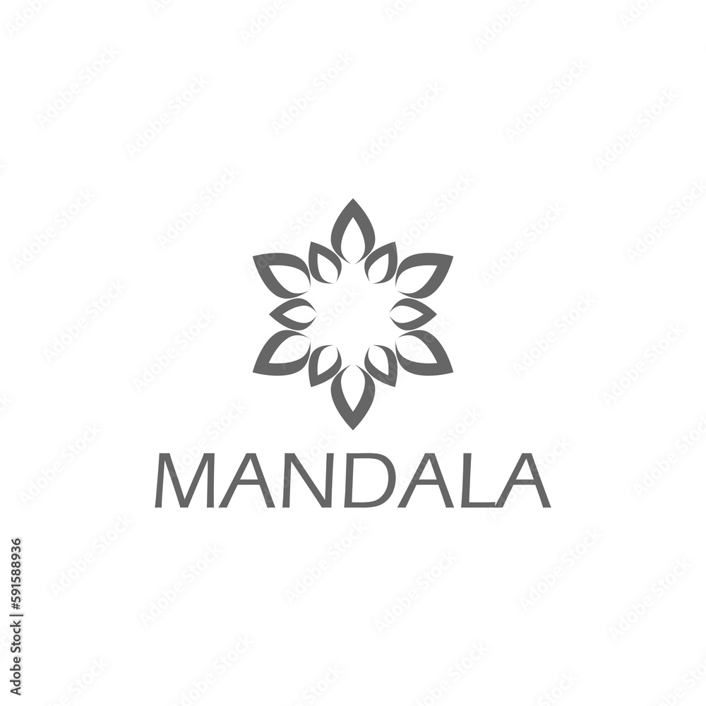 Mandala flower icon isolated on transparent background