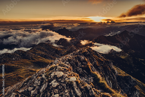 Berggipfel Allgäu, Sonnenaufgang
