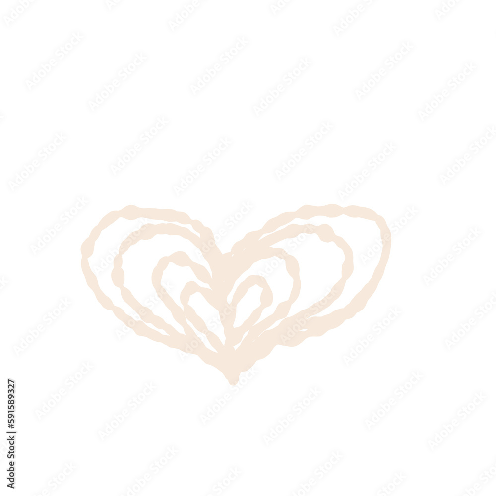 Fototapeta premium boho heart in illustration doodle style