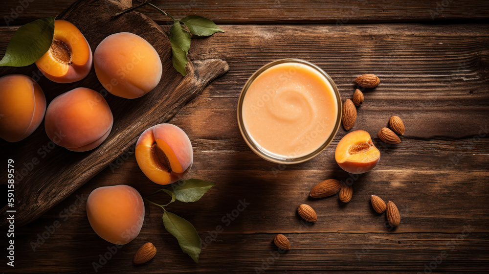Fresh Apricot Smoothie on a Rustic Table Fresh Apricot Smoothie on a Rustic Table
