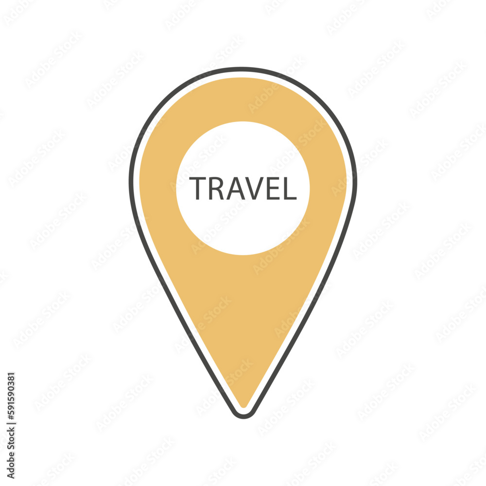 Map pin location icon. Modern map travel marker .Vector illustration on a white background Map pin location icon. Modern map travel marker .Vector illustration on a white background