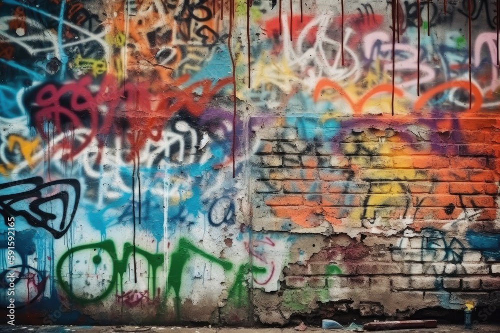 Fototapeta premium graffiti on the wall created with Generative AI technology
