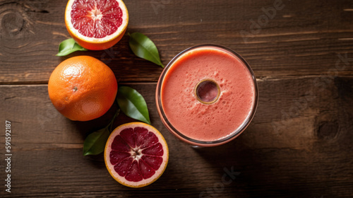 Fresh Blood Orange Smoothie on a Rustic Table