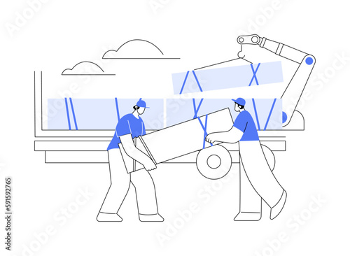 Summer house delivery abstract concept vector illustration.