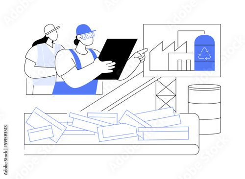 Industrial waste recycling abstract concept vector illustration.