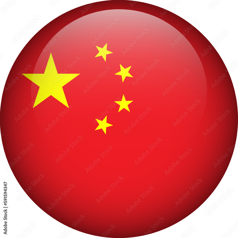 China flag button. Emblem of China. Vector flag, symbol. Colors and proportion correctly. China flag button. Emblem of China. Vector flag, symbol. Colors and proportion correctly.