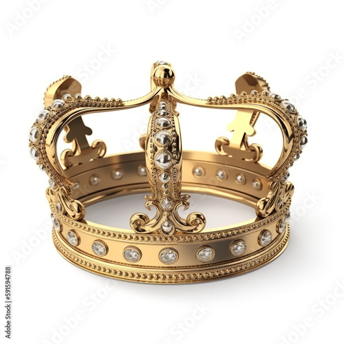 golden crown isolated on white background