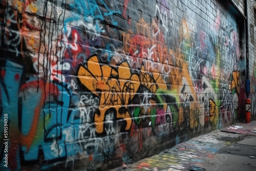 graffiti on the wall created with Generative AI technology