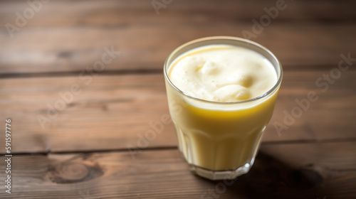 Fresh Durian Smoothie on a Rustic Table