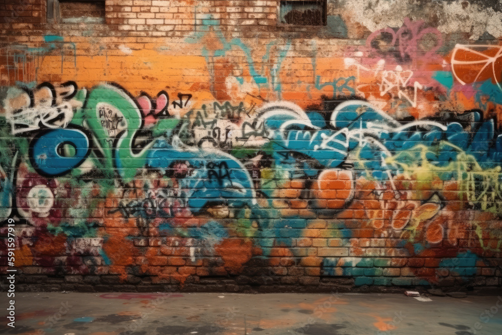 Fototapeta premium graffiti on the wall created with Generative AI technology