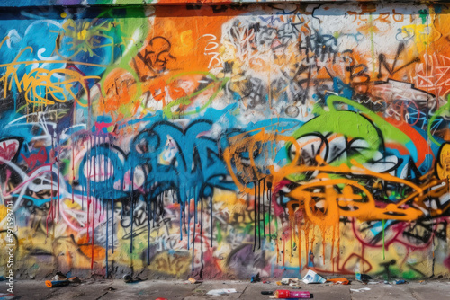 graffiti on the wall created with Generative AI technology © Robert Herhold
