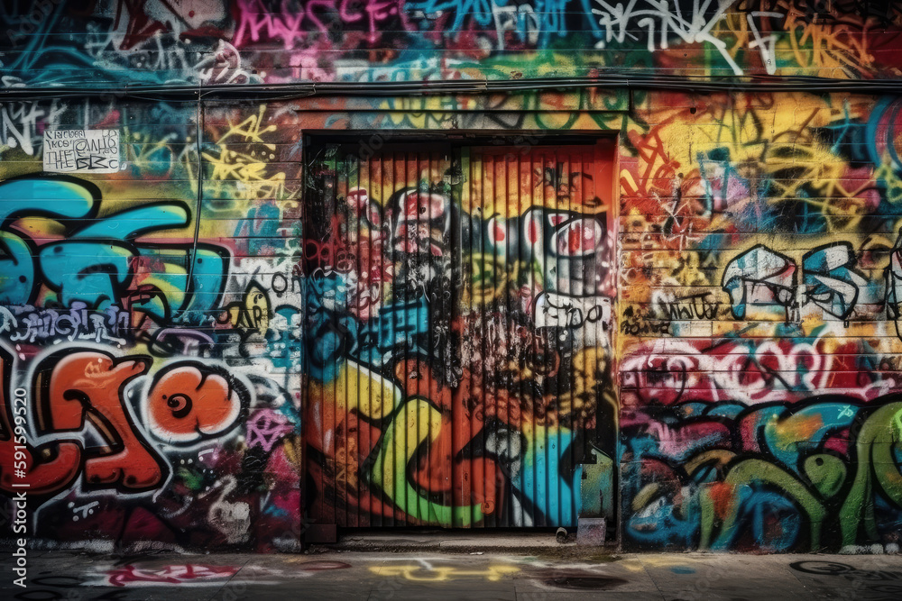 graffiti on the wall created with Generative AI technology graffiti on the wall created with Generative AI technology