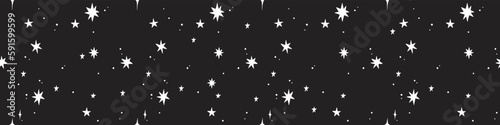 Colorful shooting stars repeat background, seamless pattern