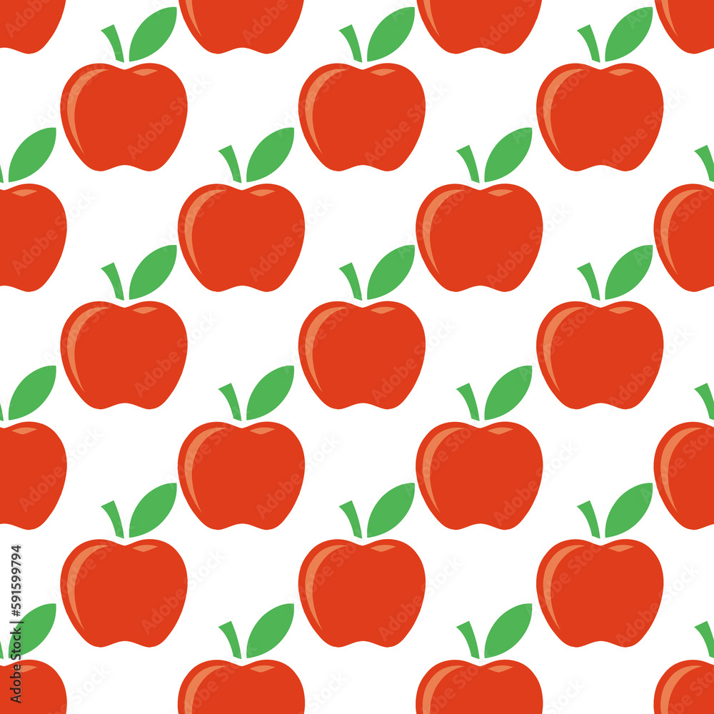 Simple Red apple seamless pattern. On the light background.. Fruit tasty background. Simple Red apple seamless pattern. On the light background.. Fruit tasty background.