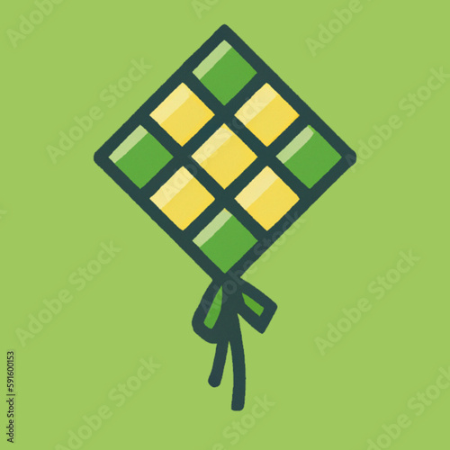 this is an icon of ketupat, the usual food served on Eid al-Fitr with cooked rice filling