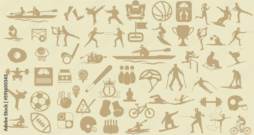 background with sport icons. sport icon background