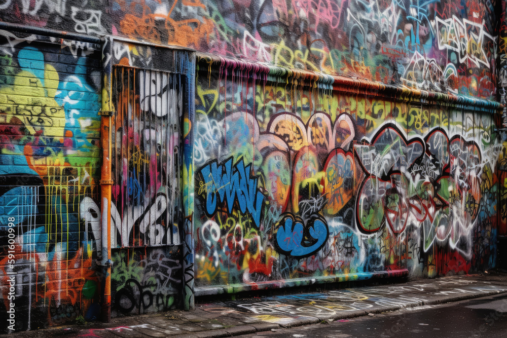 graffiti on the wall created with Generative AI technology graffiti on the wall created with Generative AI technology