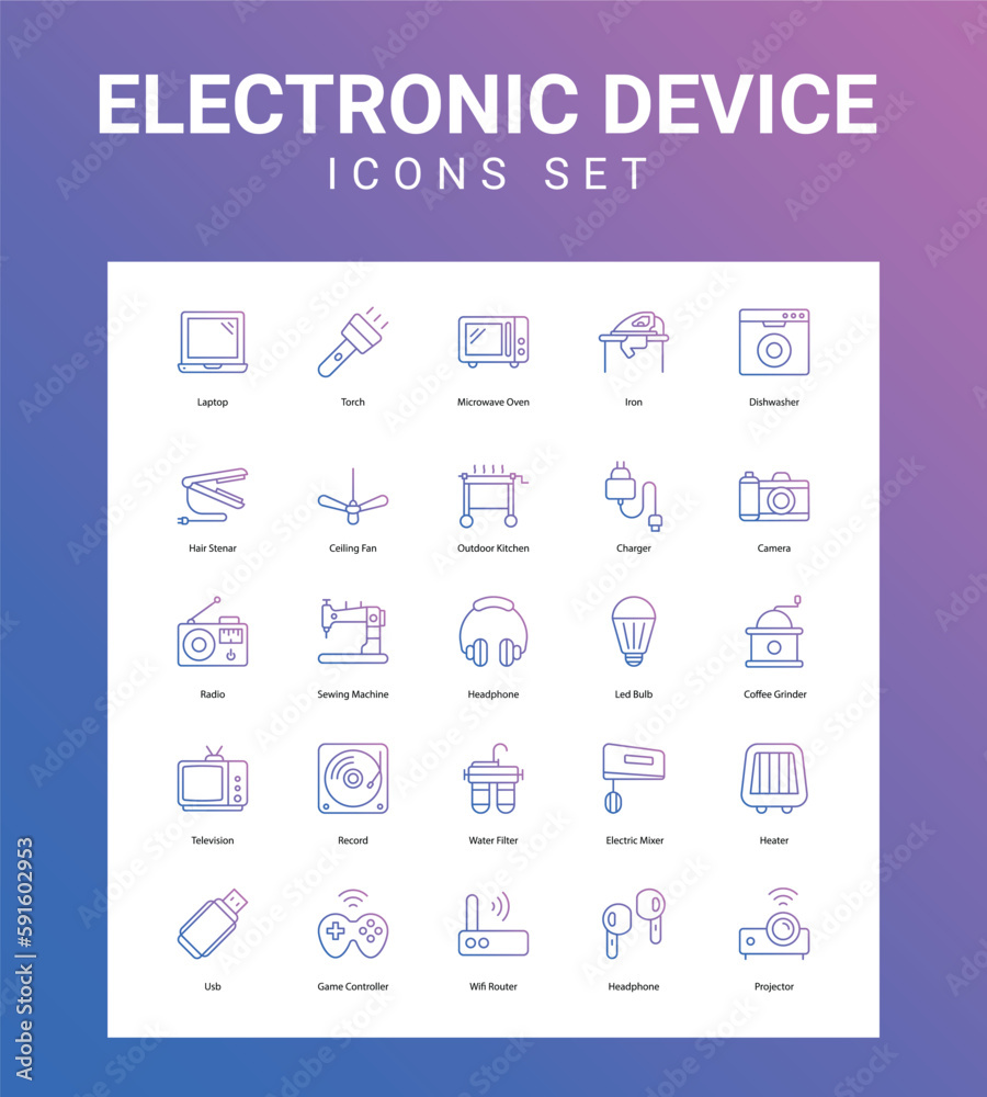 Electronic device related icon set