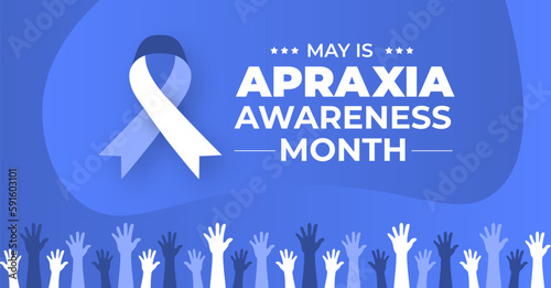 Apraxia Awareness Month background or banner design template celebrate in may