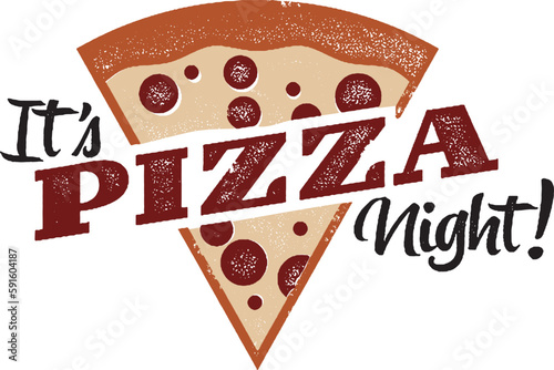 It's Pizza Night Restaurant Promotion Stamp